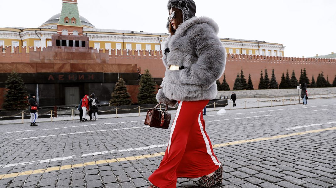 Chinese Tourist in Red Square. We visited russia last winter they